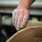 John Higgins at work in his studio 2018